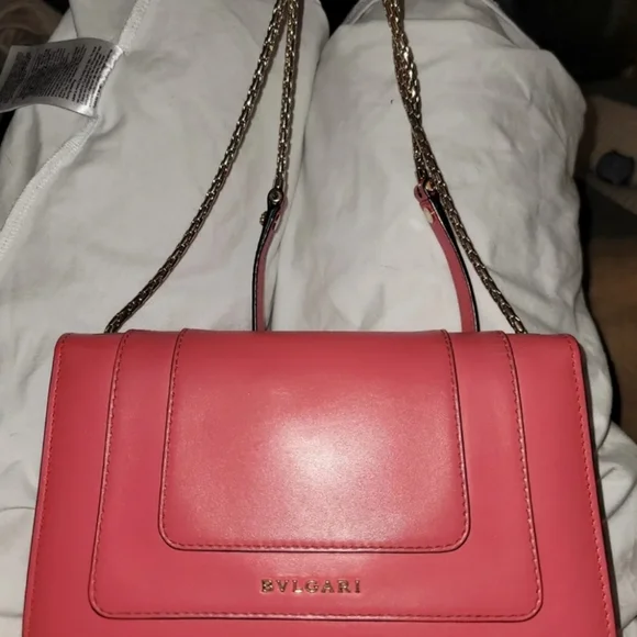 Nwt Bvlgari Serpenti Forever Sea Star Coral Calf Leather And Enamel Shoulder Bag - Picture 7 of 7